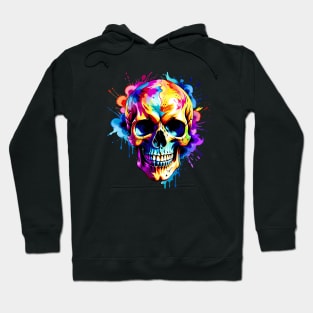 Colored Skull Design in Vibrant Vector Style Hoodie